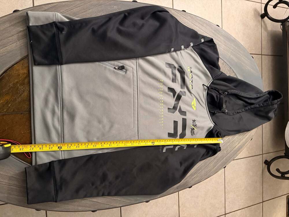 FXR Unisex Moto Tech Pullover Hoodie Grey/Black Size Medium